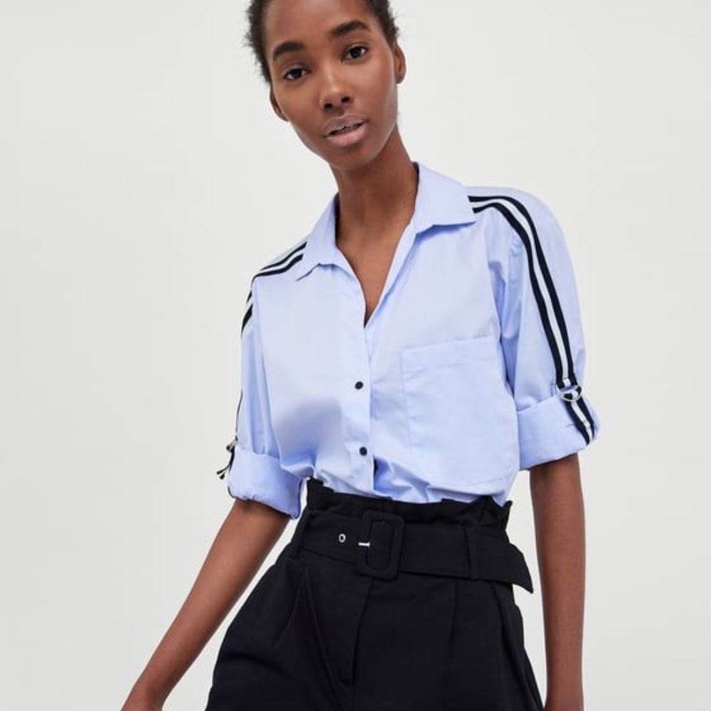 Zara Shirt with Striped Trims